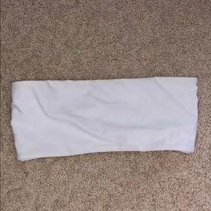 White bandeau swimsuit top